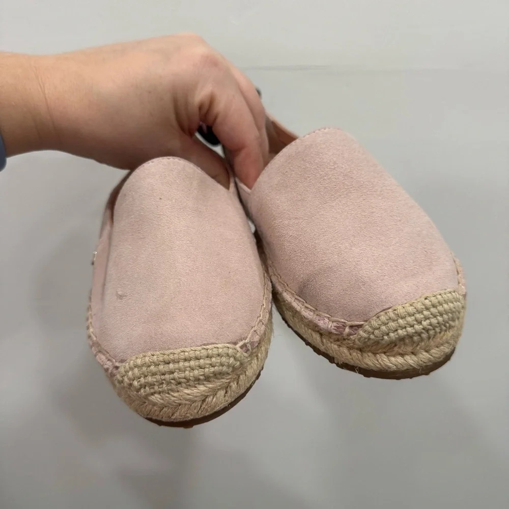 Kate Spade Grayson Espadrille Flats Pink Suede Tie-Back Size 6